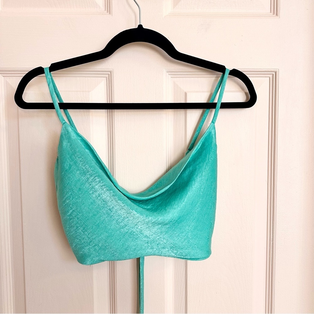 Green tie back Audrey 3+1 top